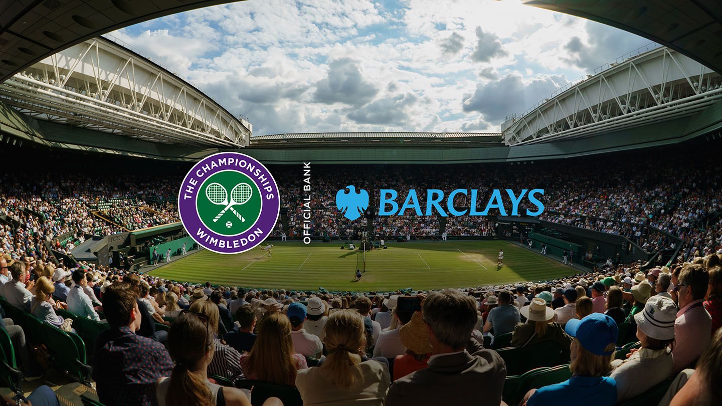 wimbledon court with logos