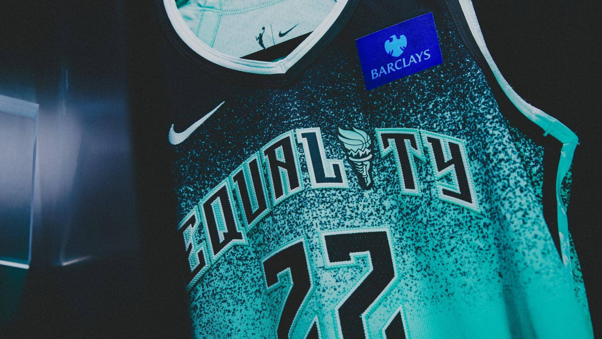 New York Liberty jersey featuring new Barclays patch