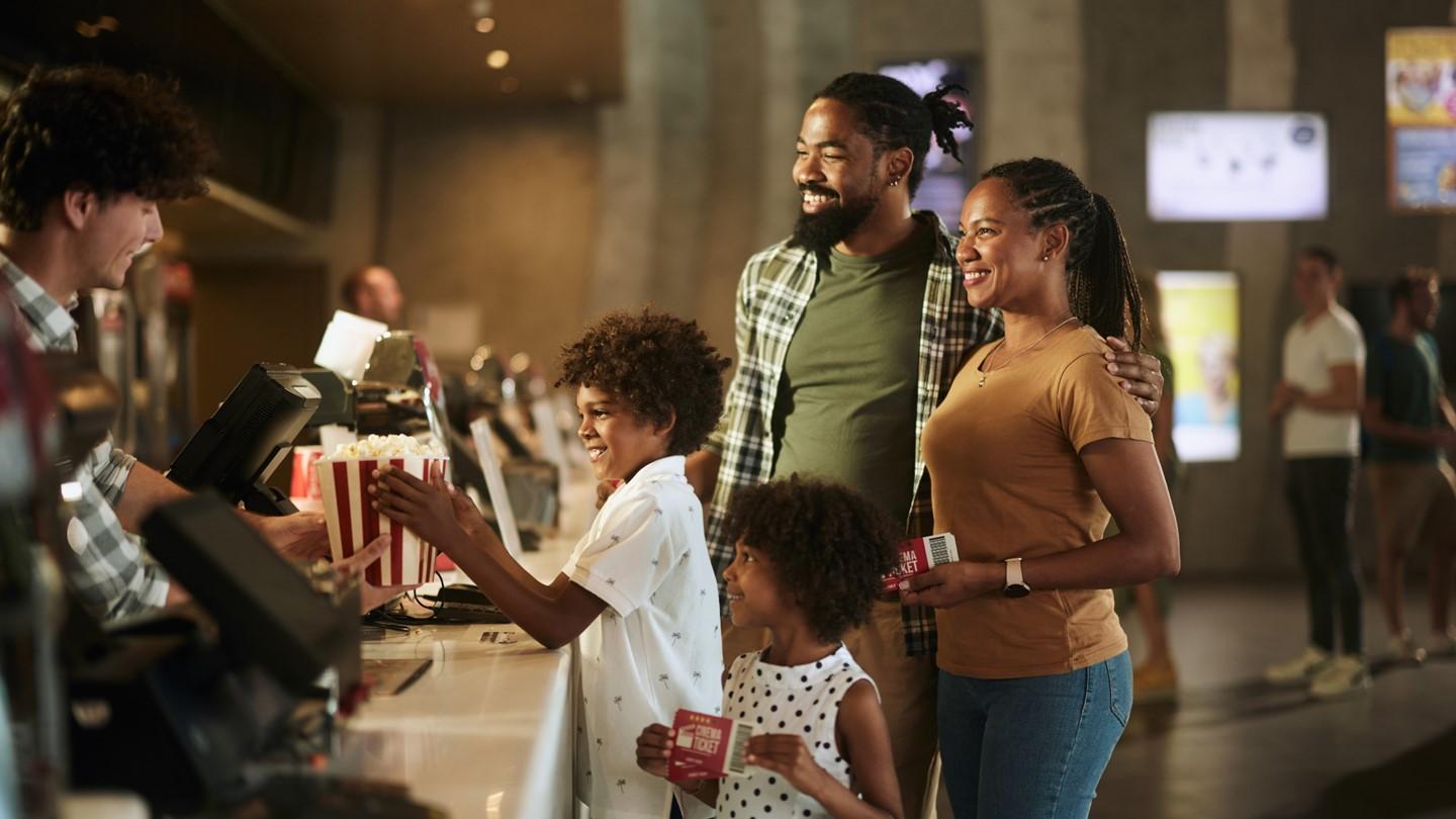 Family at cinema