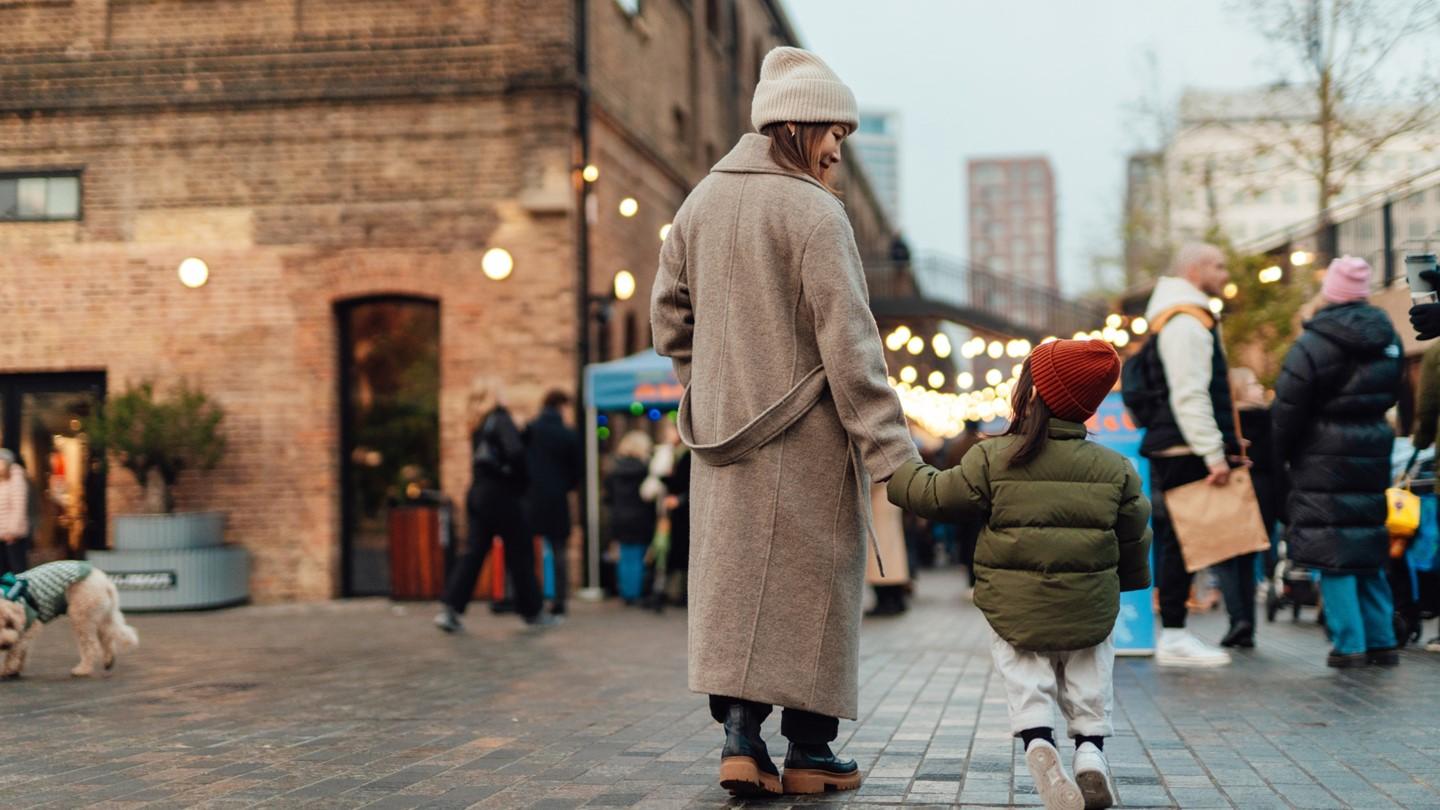 Mother and child shopping