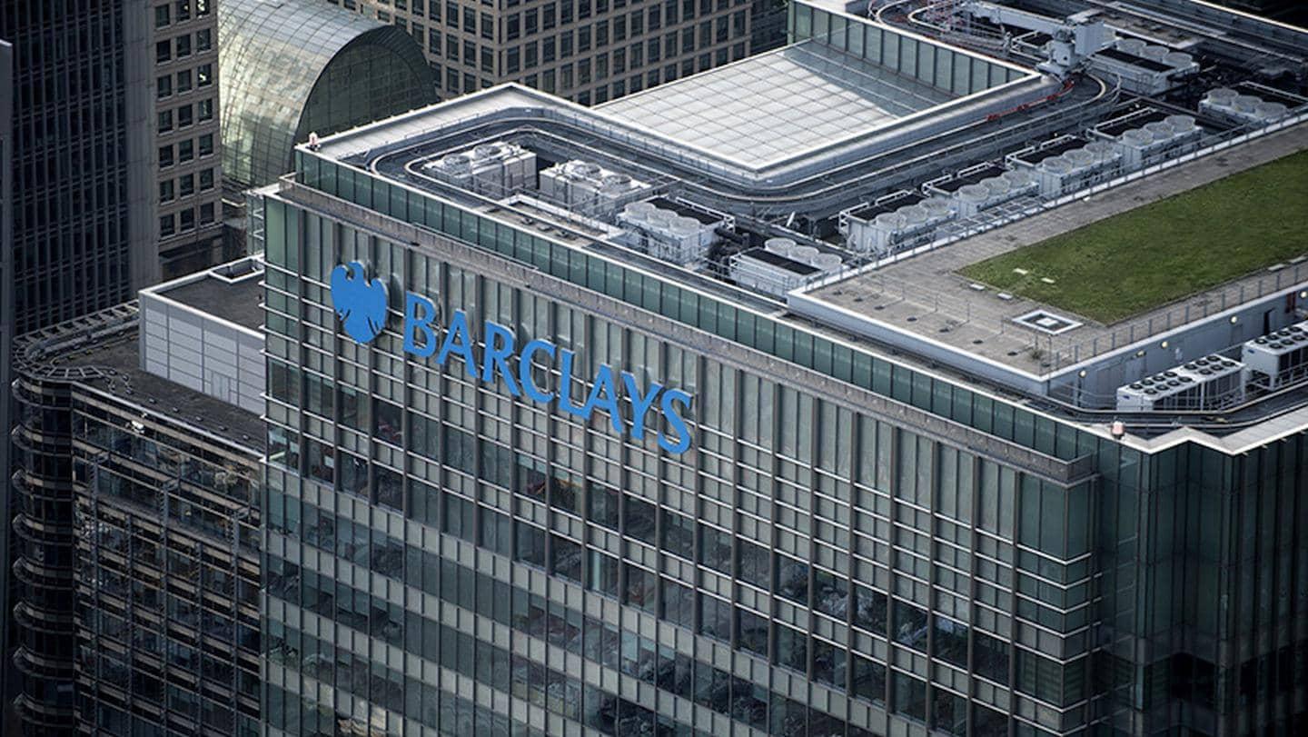 Aerial photograph of One Churchill Place, Barclays' headquarters in Canary Wharf, London