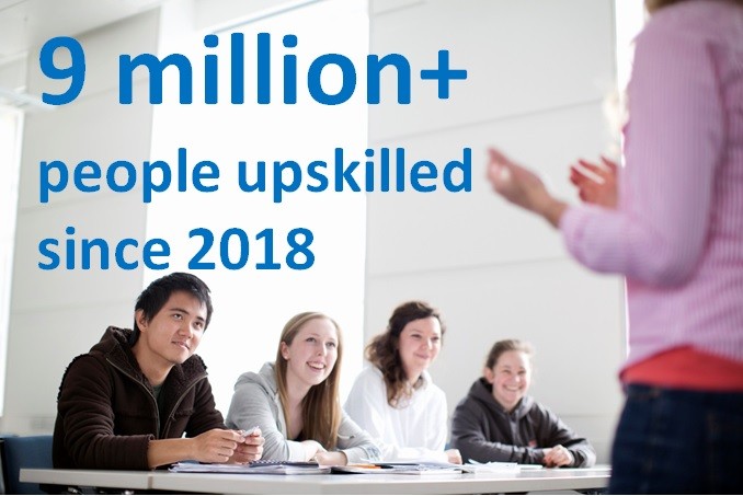 9+ million people upskilled to date
