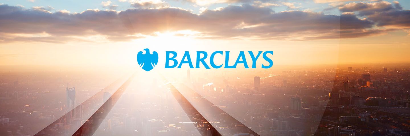 Cityscape with Barclays logo
