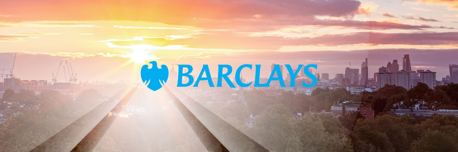 Cityscape with Barclays logo