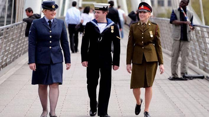 Members of the Royal Air Force, Royal Navy and British Army