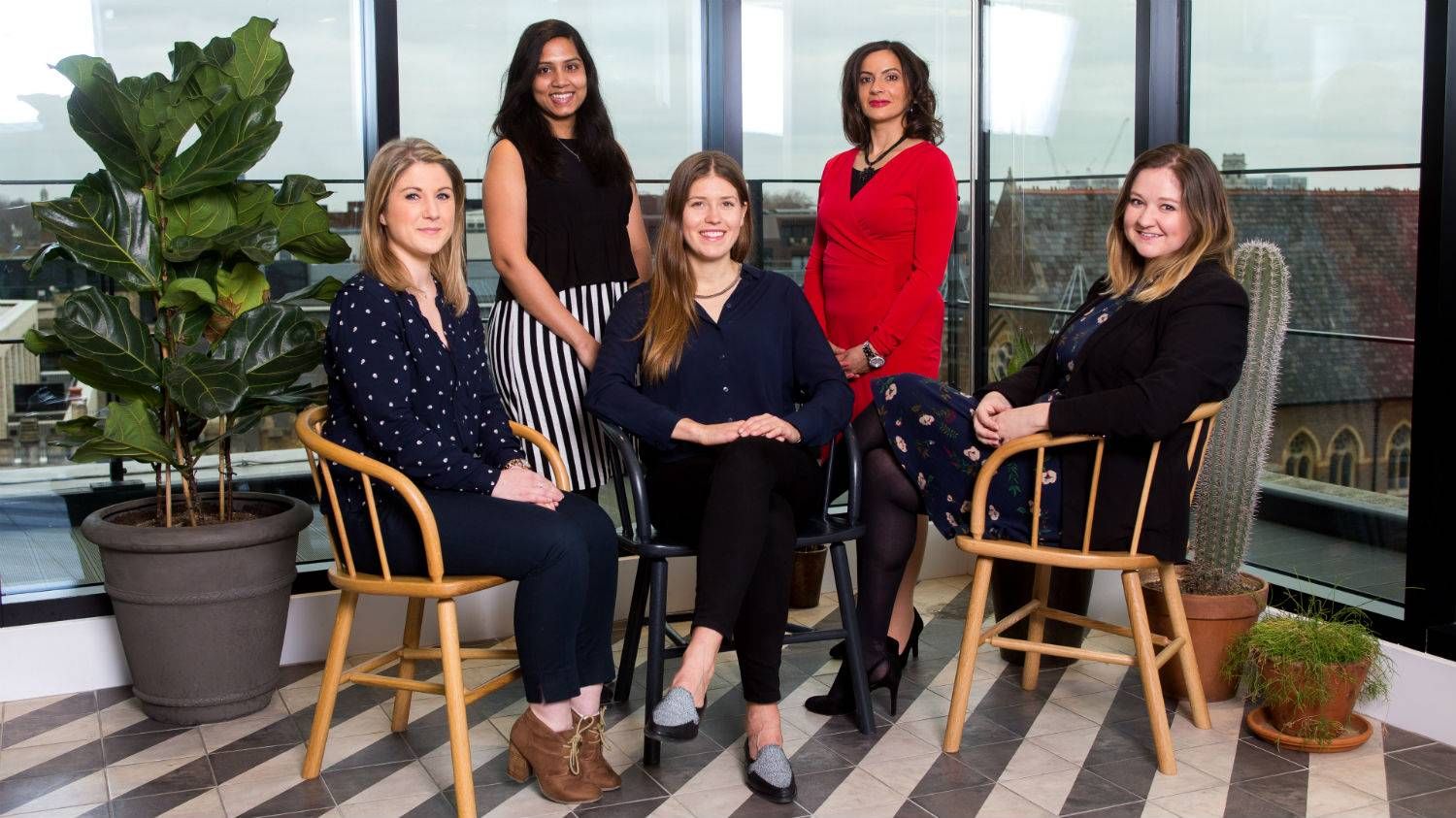 From left to right: Gemma Trebble, Snehal Malhotra, Magdalena Krön, Sonal Shah and Charlotte Haines