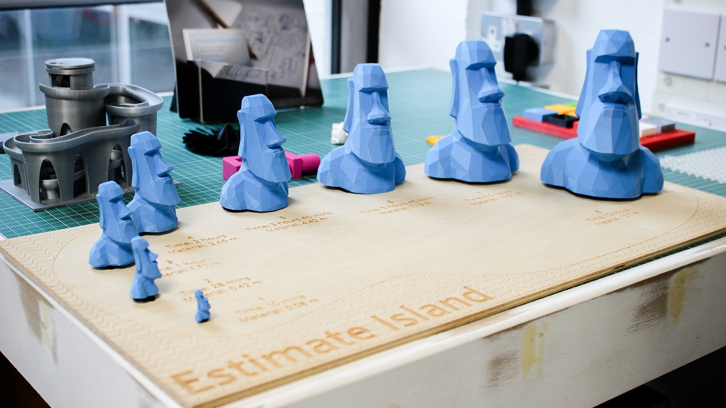 3D-printed Easter Island statues