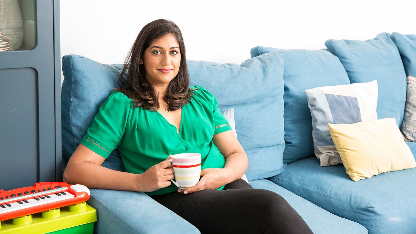Sonal Lakhani, Global Head of Programmes and Strategic Initiatives at Barclays Innovation Office, sitting on a sofa.