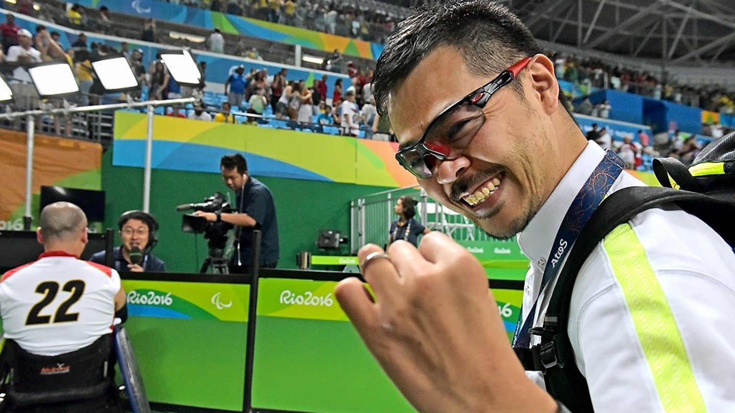 Hiroyuki Misaka smiles for a photo at the 2016 Rio games.