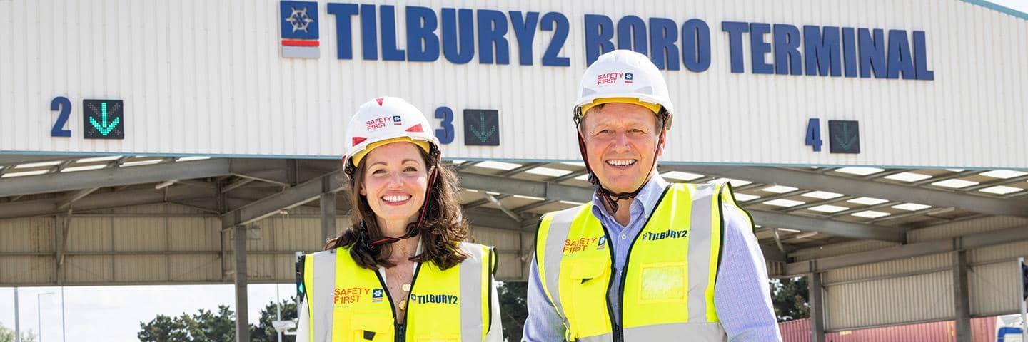 Barclays’ Sally Rushton with Charles Hammond, CEO of Forth Ports.