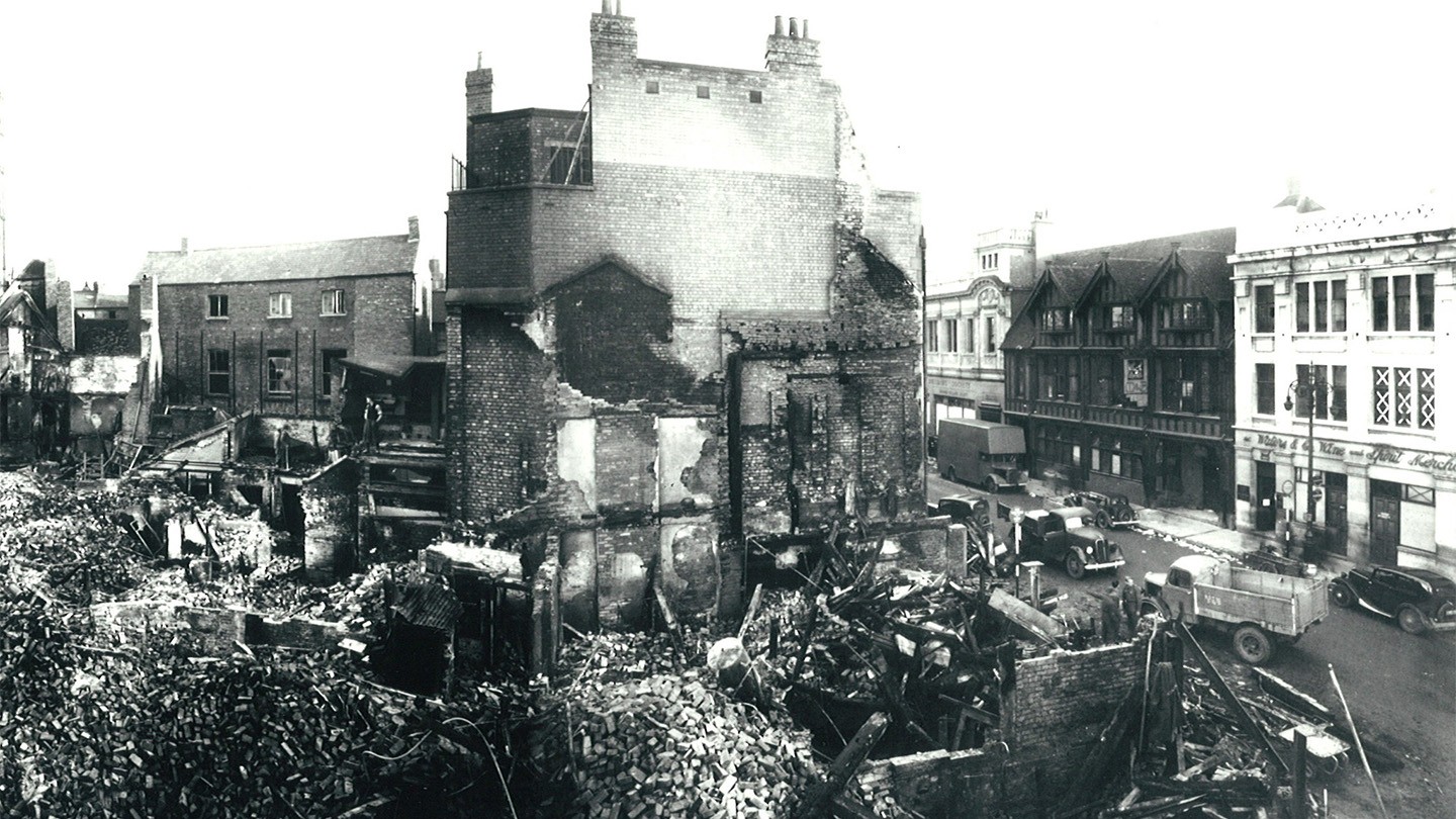 The Barclays Coventry Branch following a high explosive bombing.