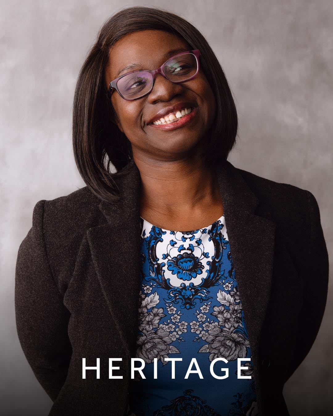 An image of Gail Monxhwedey overlaid with the word ‘heritage’.  