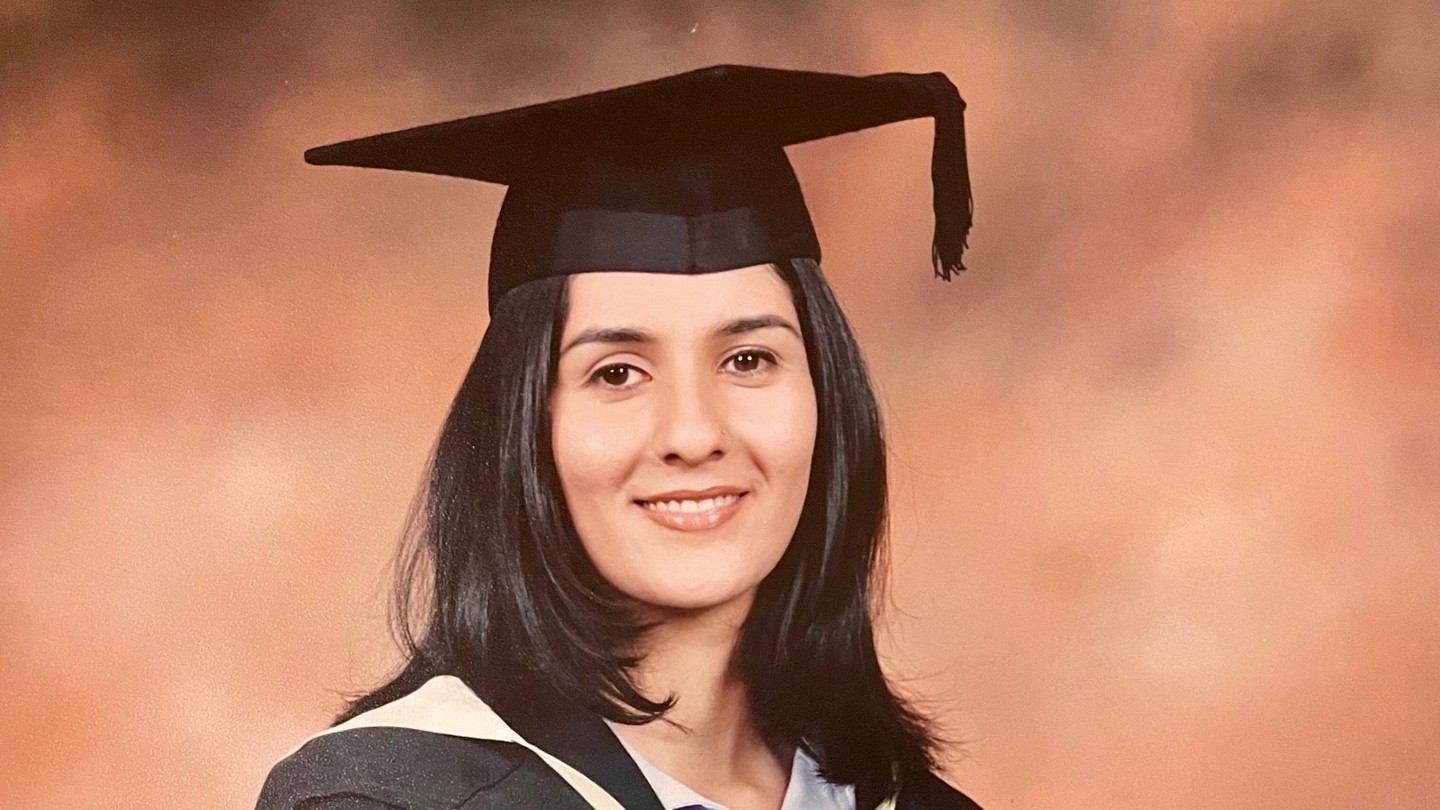 Nazreen Visram at her graduation from King’s College London.