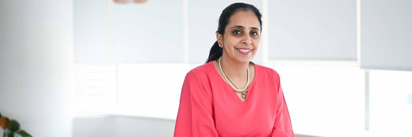 A portrait of Pooja Narang, Chief Controls Officer, Barclays Global Service Centre, India.