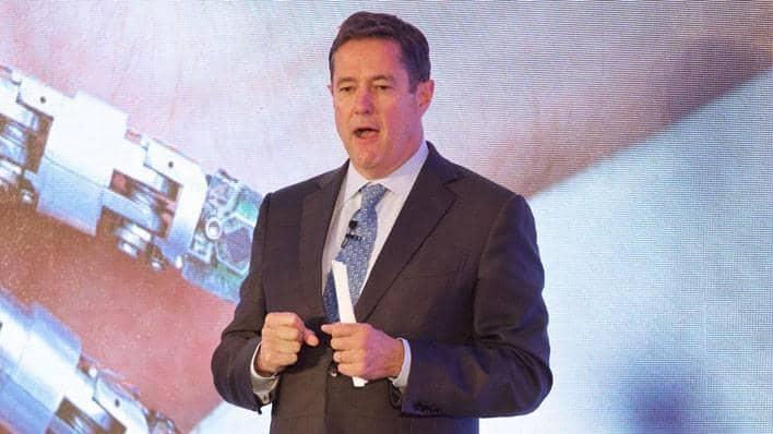 Jes Staley giving a speech at Barclays digital conference