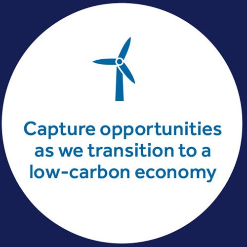 Capture opportunities as we transition to a low-carbon economy